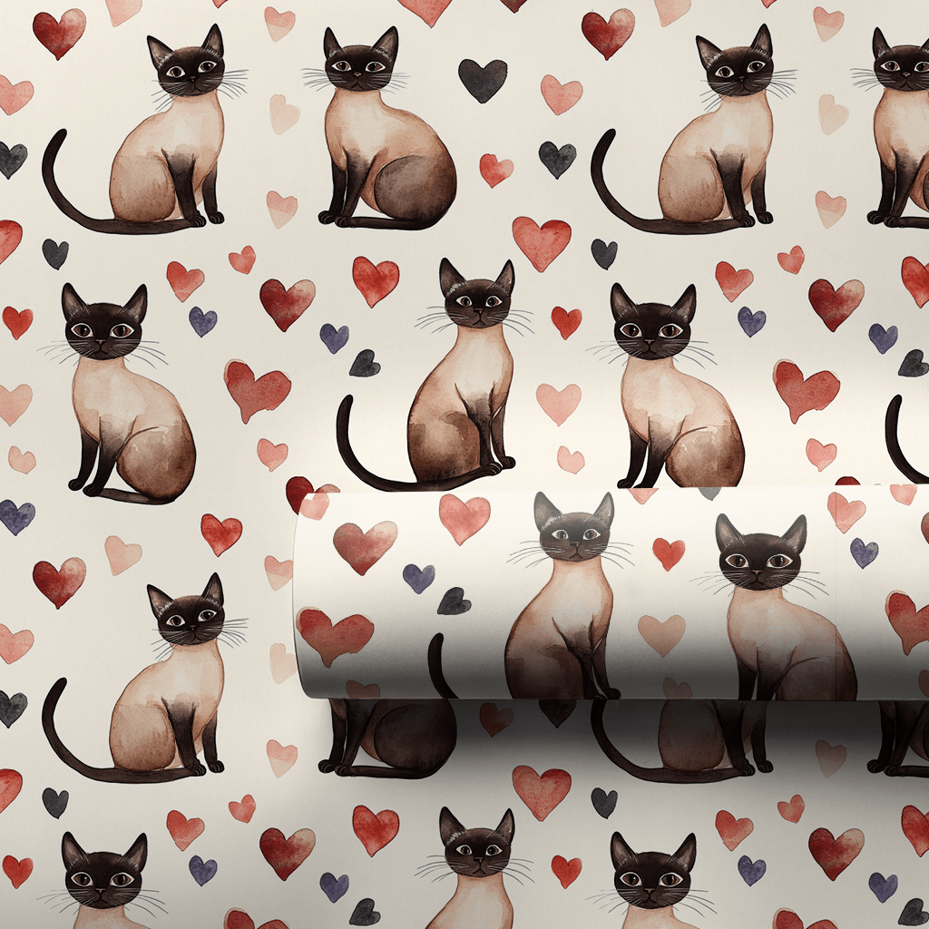 Siamese Valentine - Wrapping Paper - Aspen &amp; Arlo