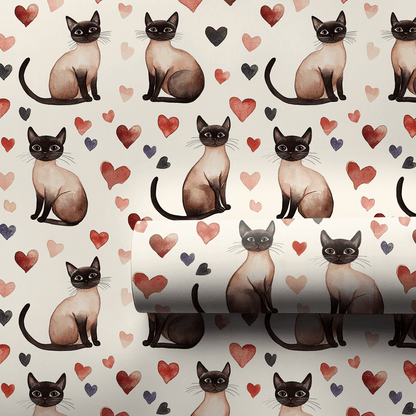 Siamese Valentine - Wrapping Paper - Aspen &amp; Arlo