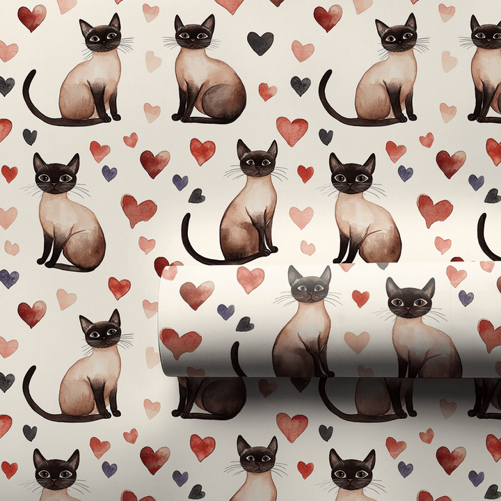 Siamese Valentine - Wrapping Paper - Aspen & Arlo