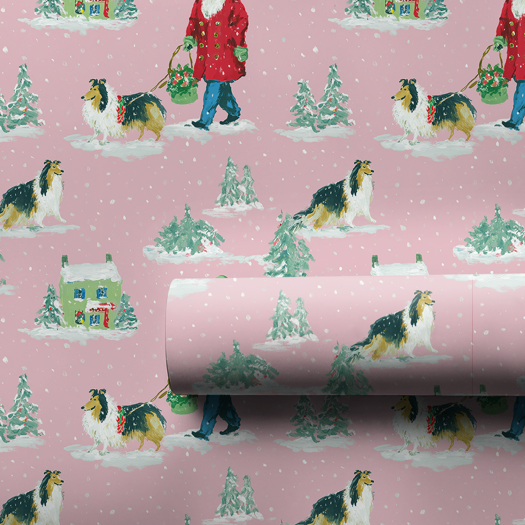 Santa Walks the Shetland Sheepdog
