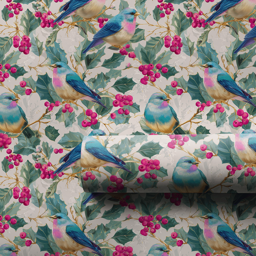 Cranberry Bird - Wrapping Paper - Aspen & Arlo
