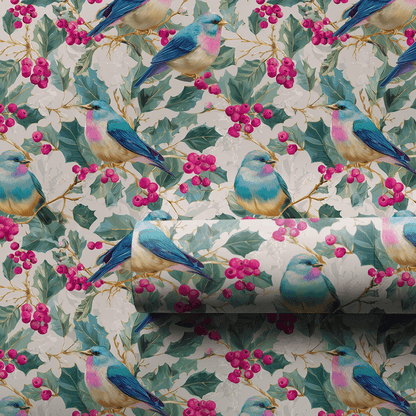 Cranberry Bird - Wrapping Paper - Aspen & Arlo