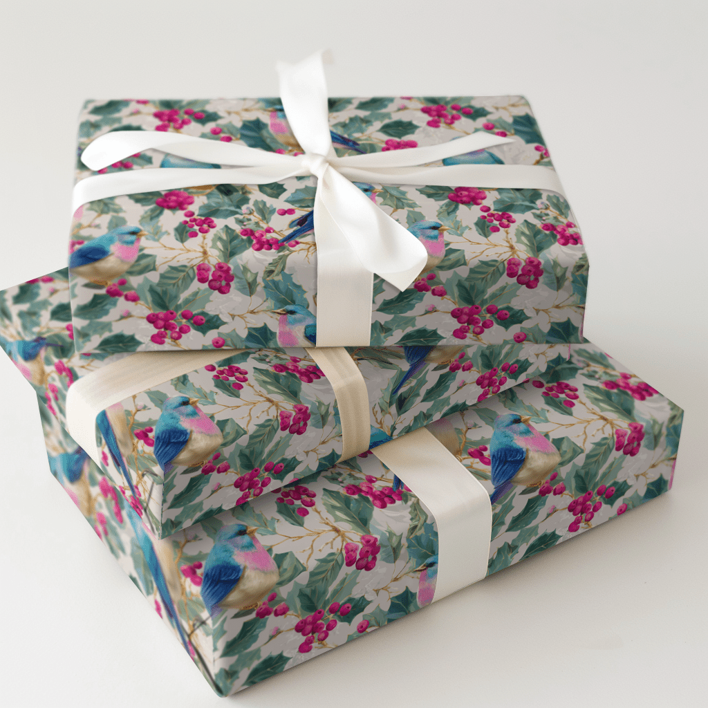 Cranberry Bird - Wrapping Paper - Aspen & Arlo