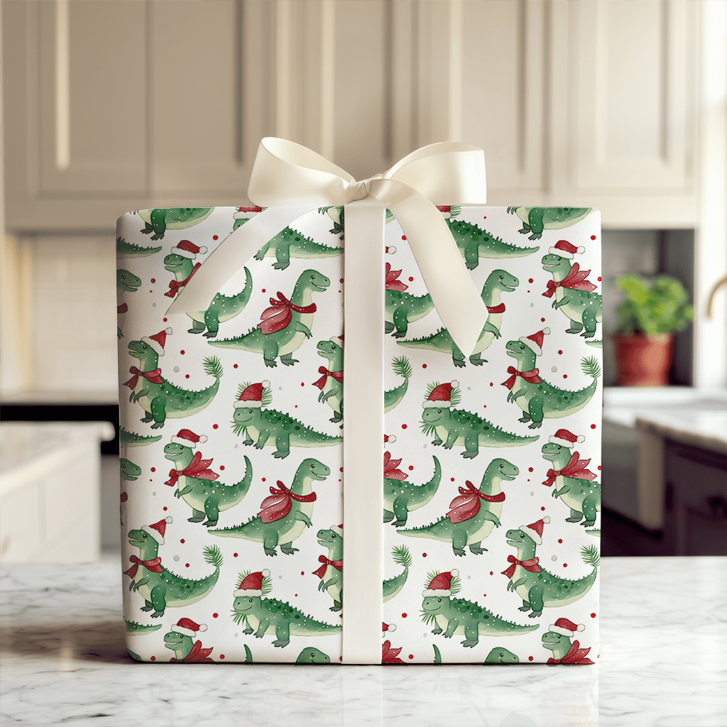 Santasaurus - Wrapping Paper - Aspen & Arlo