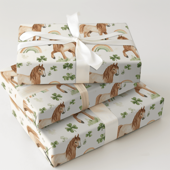 Rainbows with the Shetland Pony - Wrapping Paper - Aspen & Arlo
