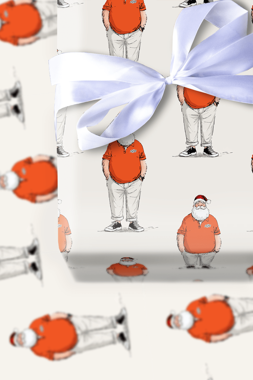 OK State Santa Polo - Wrapping Paper - Aspen & Arlo