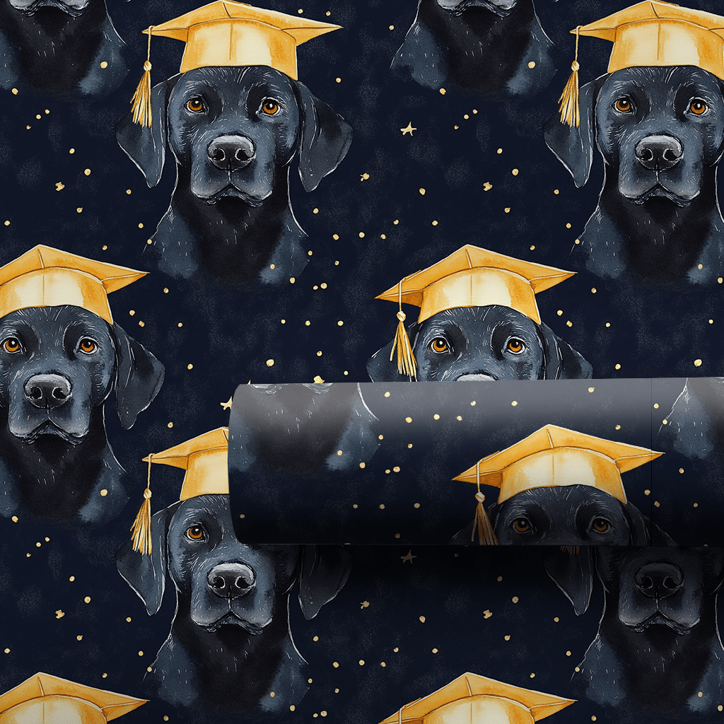 Black Lab Graduate - Wrapping Paper - Aspen & Arlo