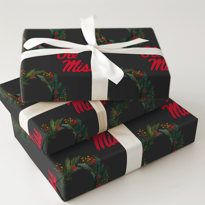 Ole Miss Wreath - Wrapping Paper - Aspen & Arlo