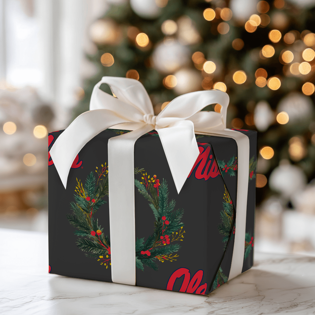 Ole Miss Wreath - Wrapping Paper - Aspen & Arlo