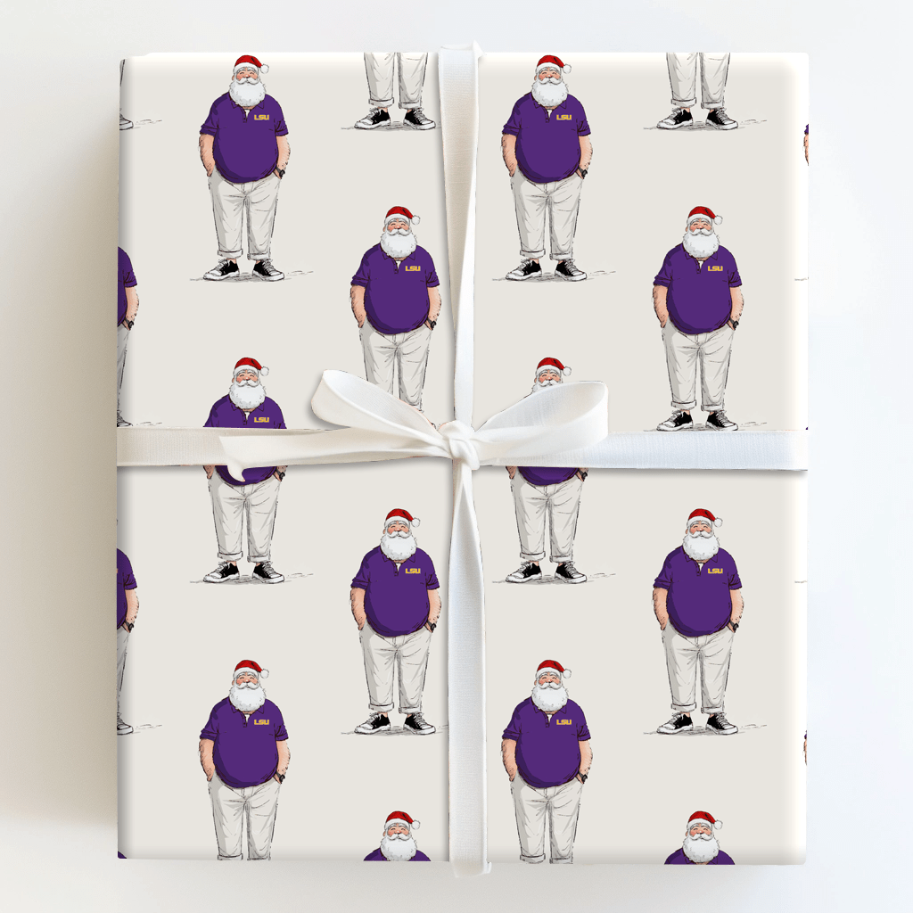LSU Santa Polo - Wrapping Paper - Aspen & Arlo