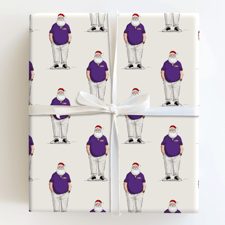 LSU Santa Polo - Wrapping Paper - Aspen & Arlo