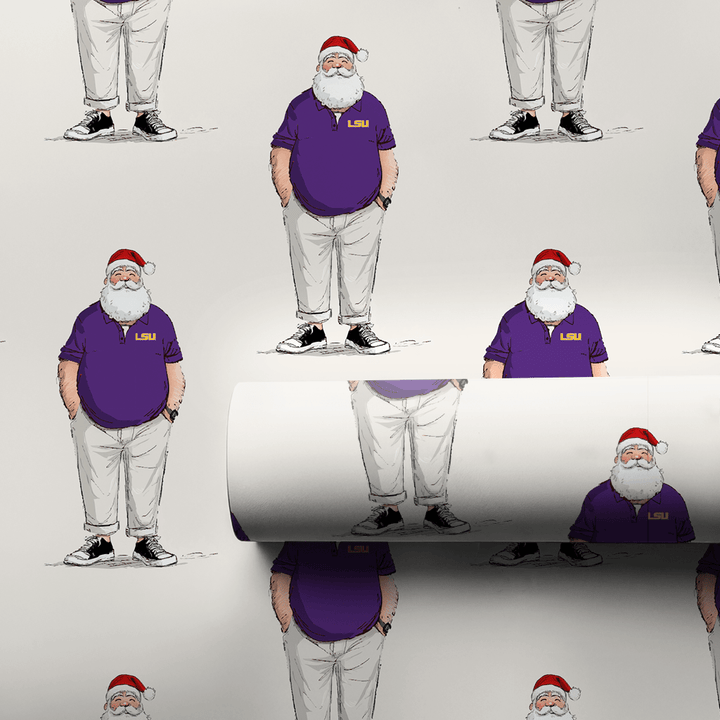 LSU Santa Polo - Wrapping Paper - Aspen & Arlo