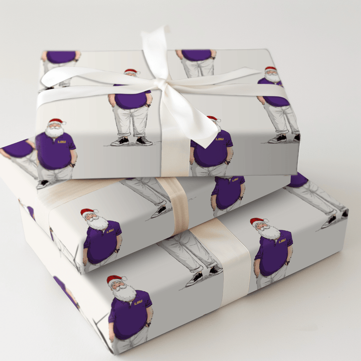 LSU Santa Polo - Wrapping Paper - Aspen & Arlo
