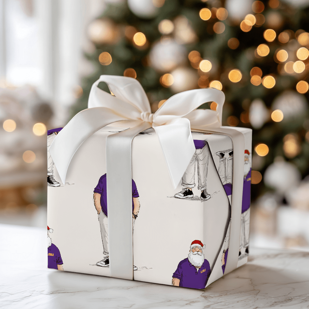LSU Santa Polo - Wrapping Paper - Aspen & Arlo