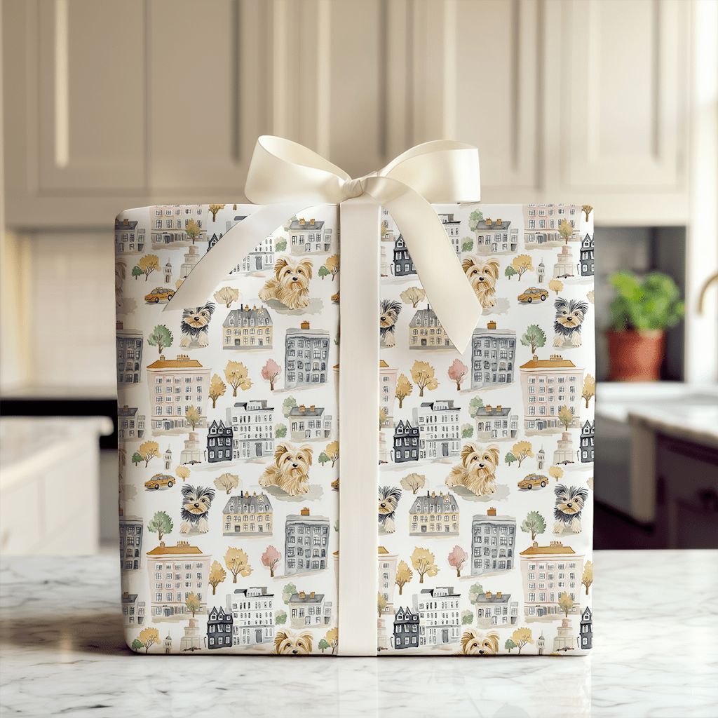 City with the Yorkies - Wrapping Paper - Aspen & Arlo