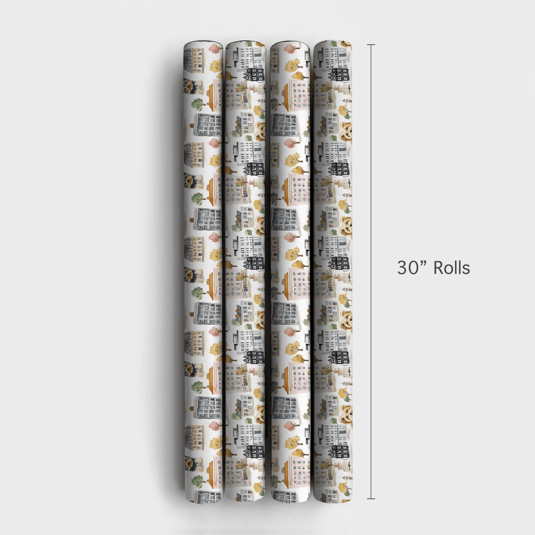 City with the Yorkies - Wrapping Paper - Aspen & Arlo