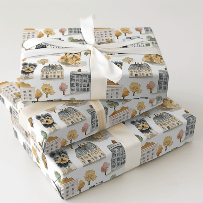 City with the Yorkies - Wrapping Paper - Aspen & Arlo