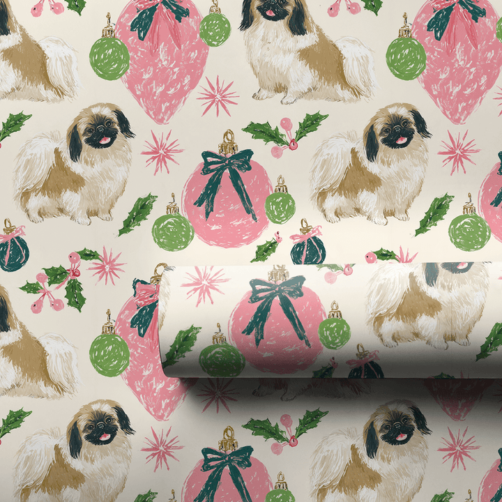 Bows, Baubles & Pekingese - Wrapping Paper - Aspen & Arlo