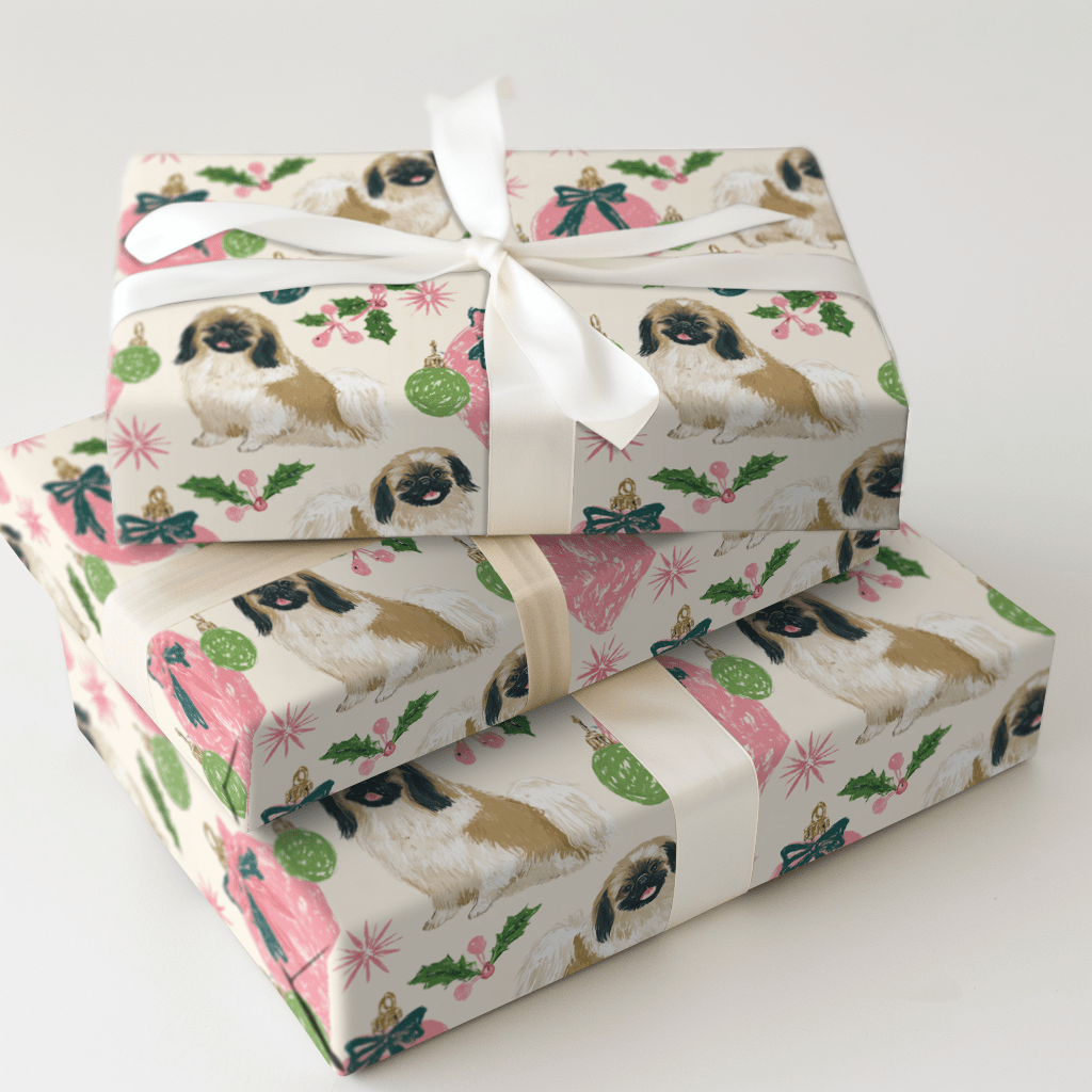 Bows, Baubles & Pekingese - Wrapping Paper - Aspen & Arlo