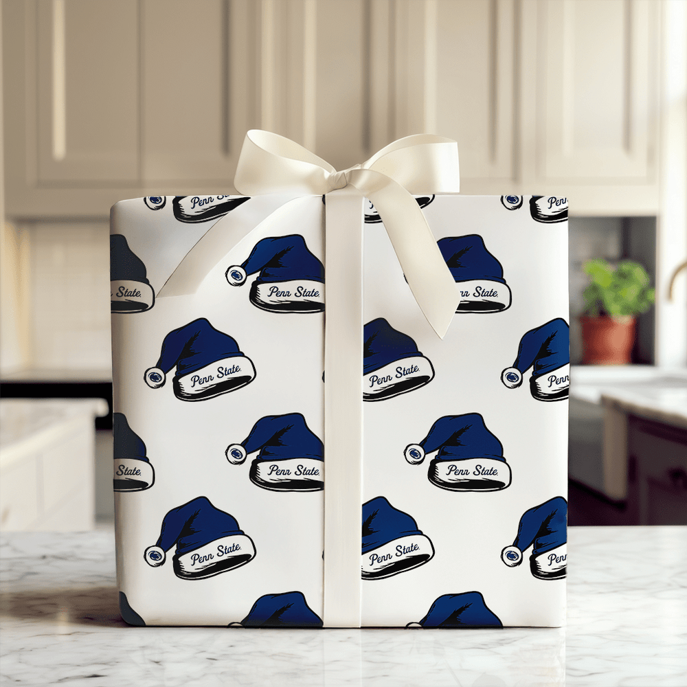 Santa Roars Blue - Wrapping Paper - Aspen & Arlo