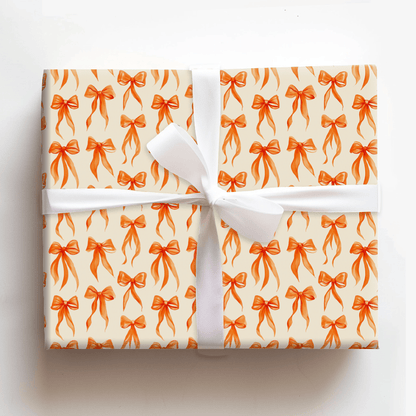 Tangerine Bow - Wrapping Paper - Aspen & Arlo