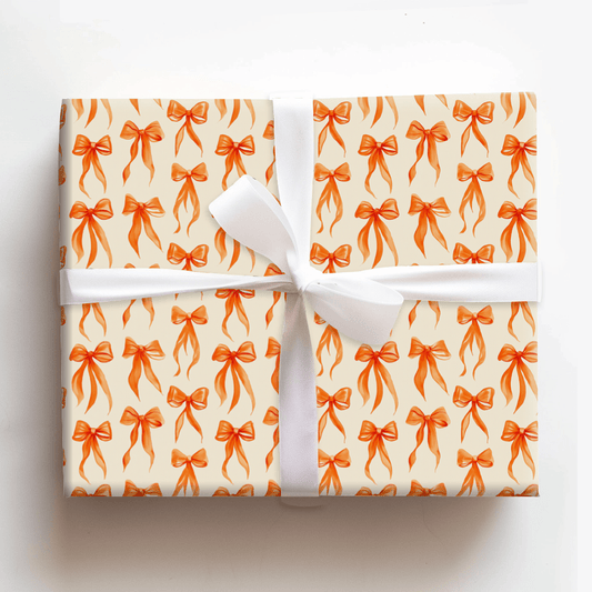 Tangerine Bow - Wrapping Paper - Aspen & Arlo