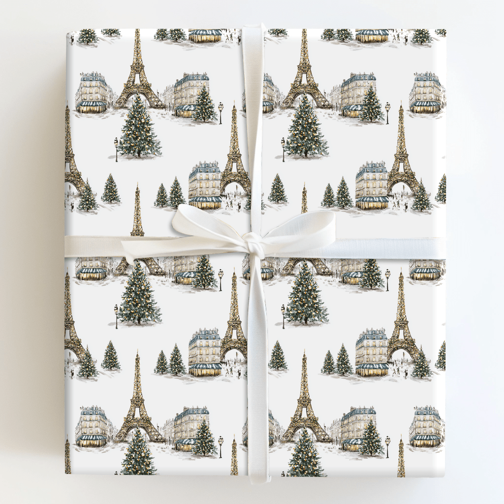 Eiffel Evergreen - Wrapping Paper - Aspen & Arlo