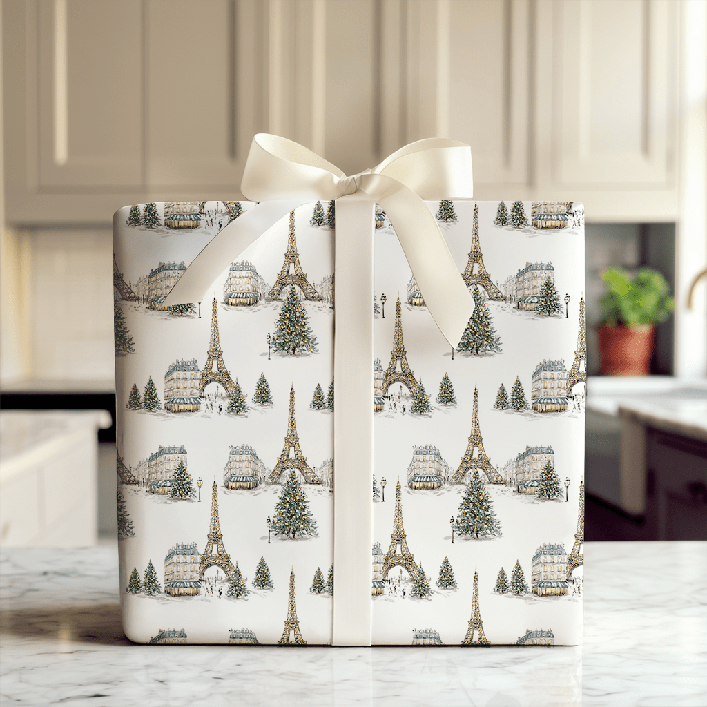 Eiffel Evergreen - Wrapping Paper - Aspen & Arlo