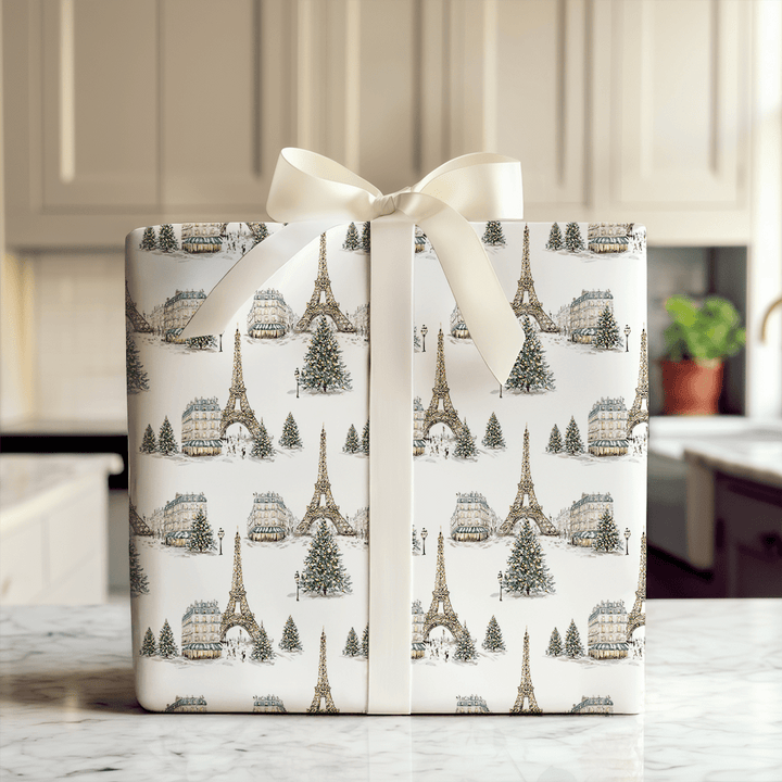 Eiffel Evergreen - Wrapping Paper - Aspen & Arlo