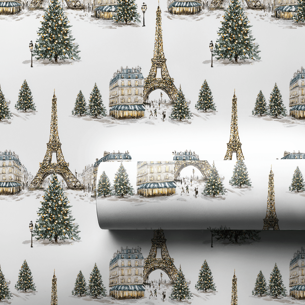 Eiffel Evergreen - Wrapping Paper - Aspen & Arlo