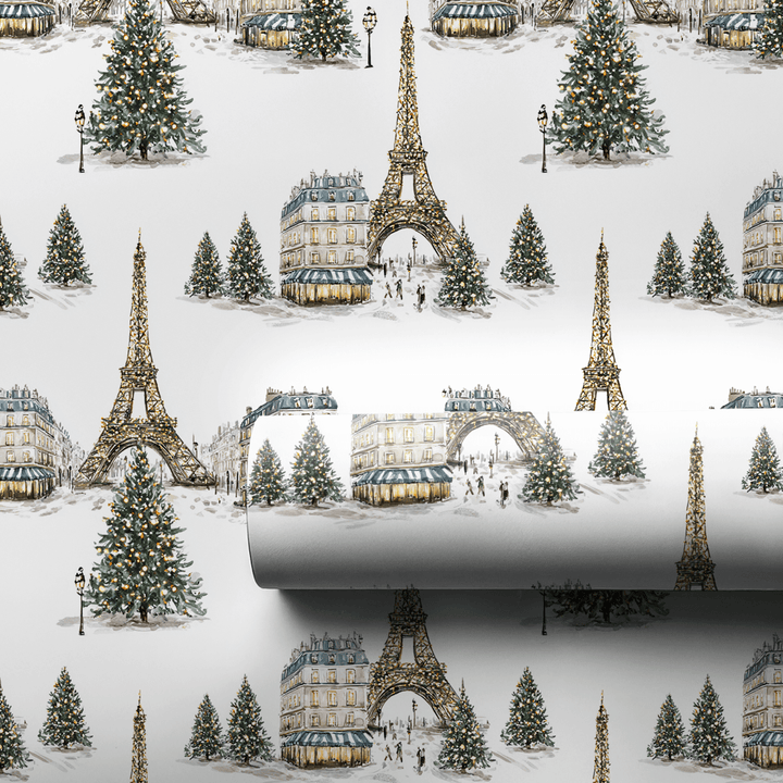 Eiffel Evergreen - Wrapping Paper - Aspen & Arlo