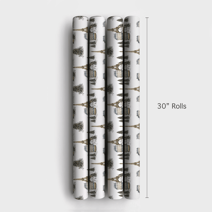 Eiffel Evergreen - Wrapping Paper - Aspen & Arlo