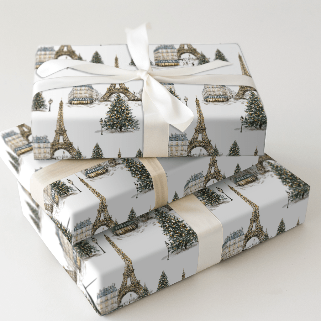 Eiffel Evergreen - Wrapping Paper - Aspen & Arlo