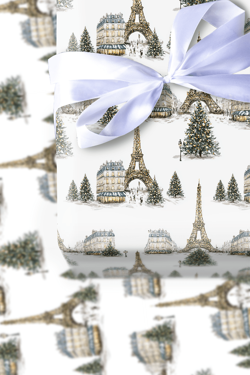 Eiffel Evergreen - Wrapping Paper - Aspen & Arlo