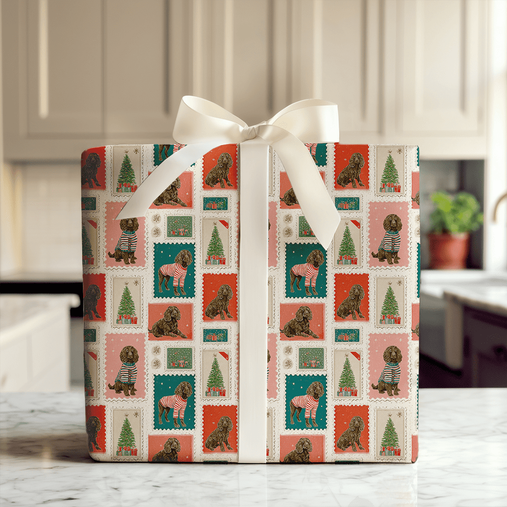 Boykin Christmas Stamps - Wrapping Paper - Aspen & Arlo