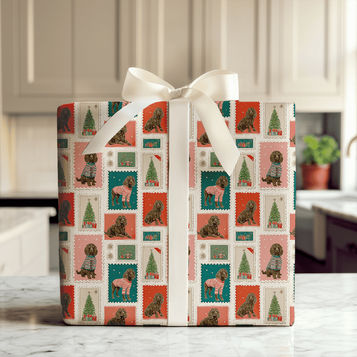 Boykin Christmas Stamps - Wrapping Paper - Aspen & Arlo