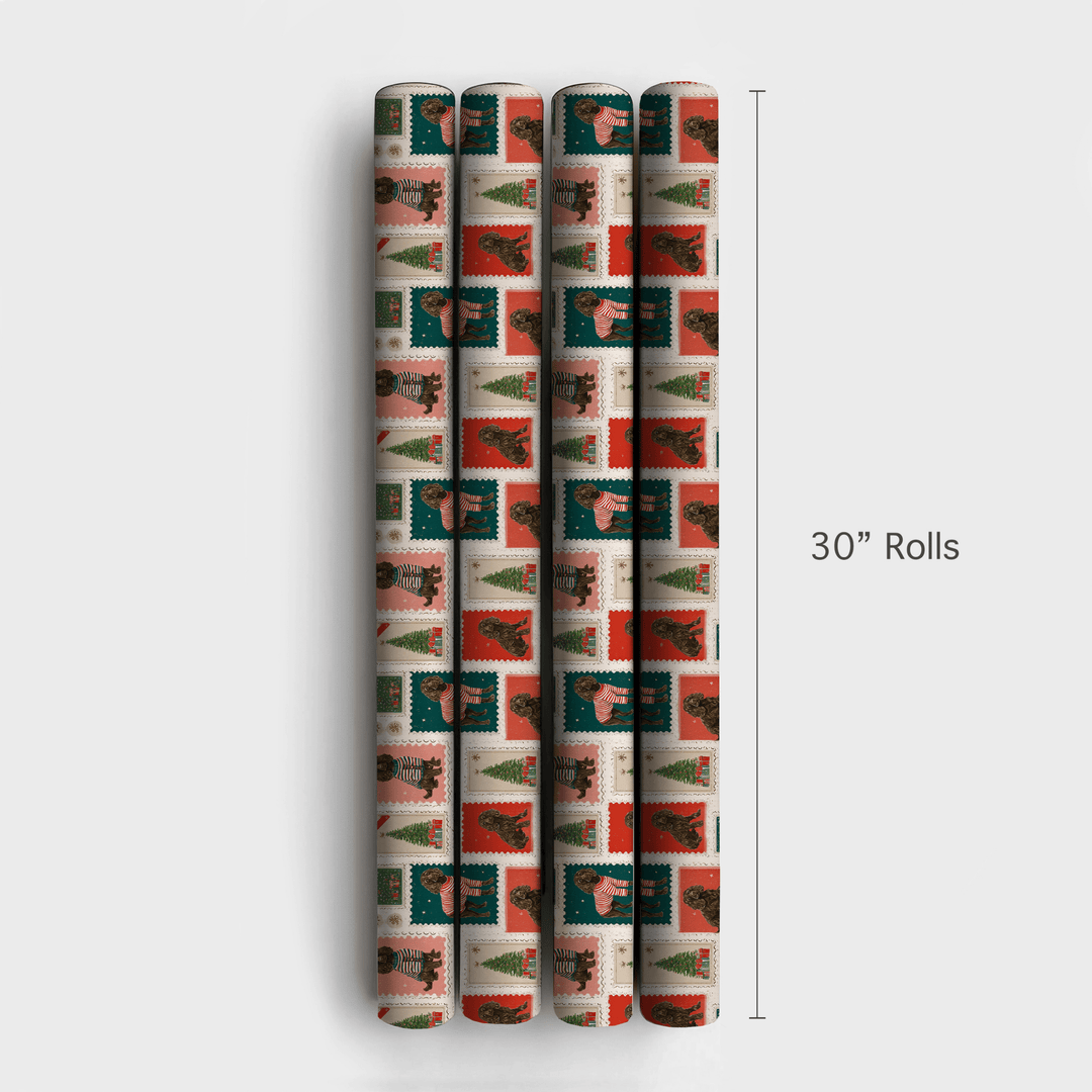 Boykin Christmas Stamps - Wrapping Paper - Aspen & Arlo