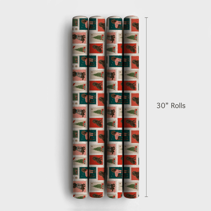 Boykin Christmas Stamps - Wrapping Paper - Aspen & Arlo