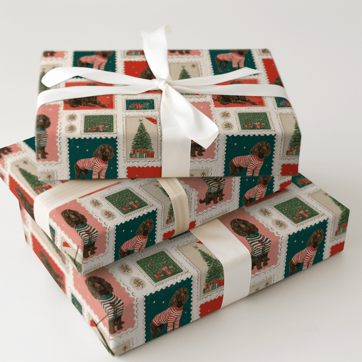 Boykin Christmas Stamps - Wrapping Paper - Aspen & Arlo