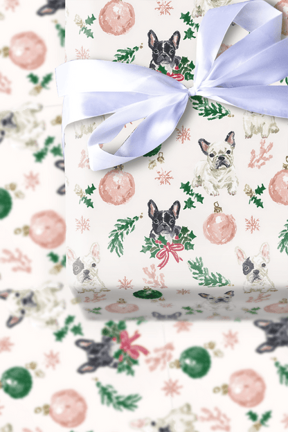 Christmas With French Bulldogs - Wrapping Paper - Aspen & Arlo