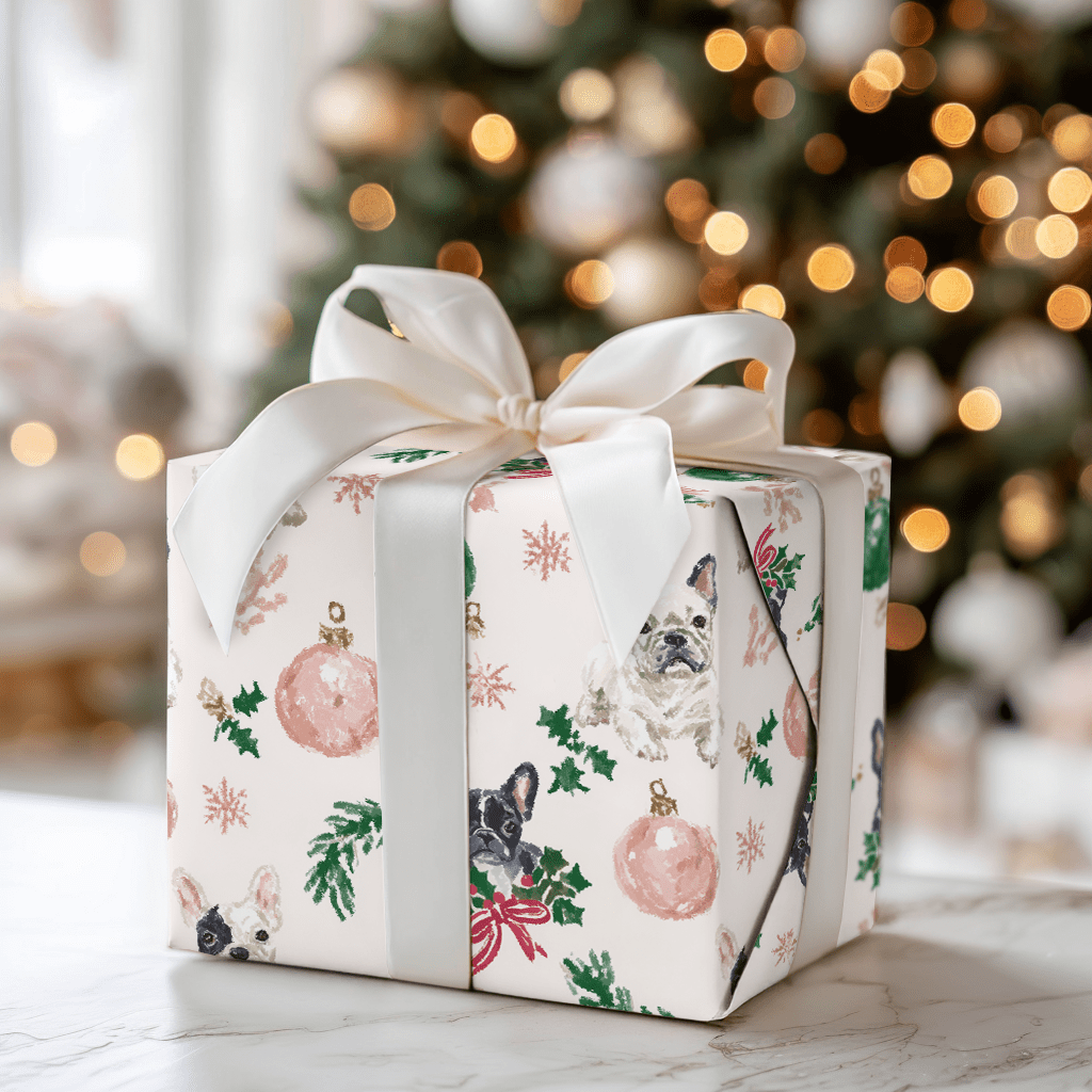 Christmas With French Bulldogs - Wrapping Paper - Aspen & Arlo