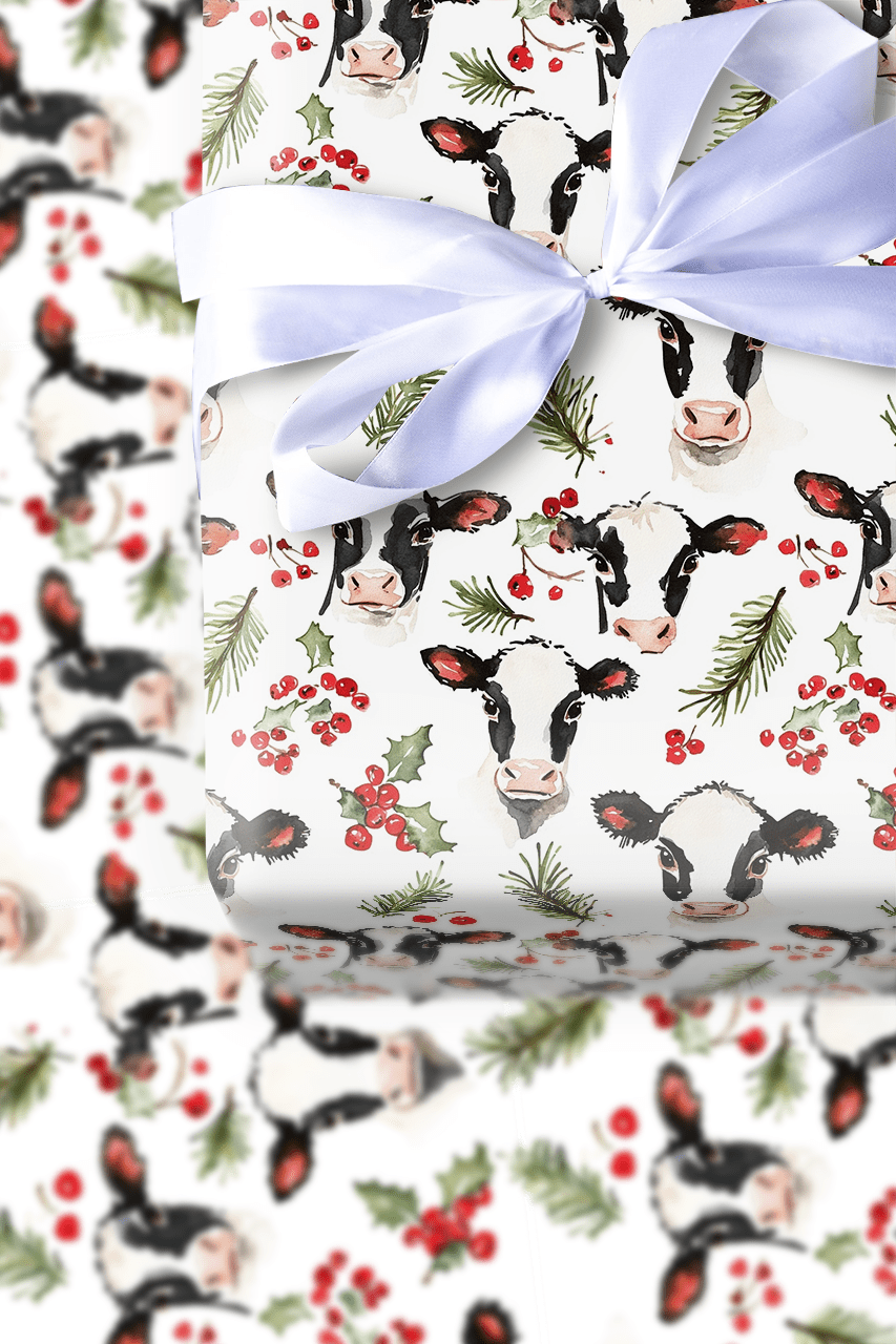 Moo - rry and Bright - Wrapping Paper - Aspen & Arlo