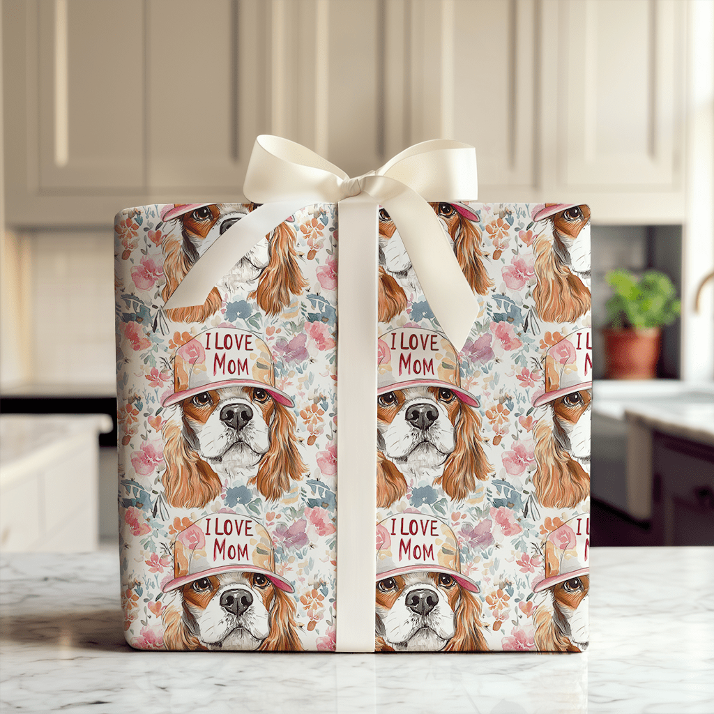 Mom&#39;s Favorite Cavalier King Charles - Wrapping Paper - Aspen &amp; Arlo