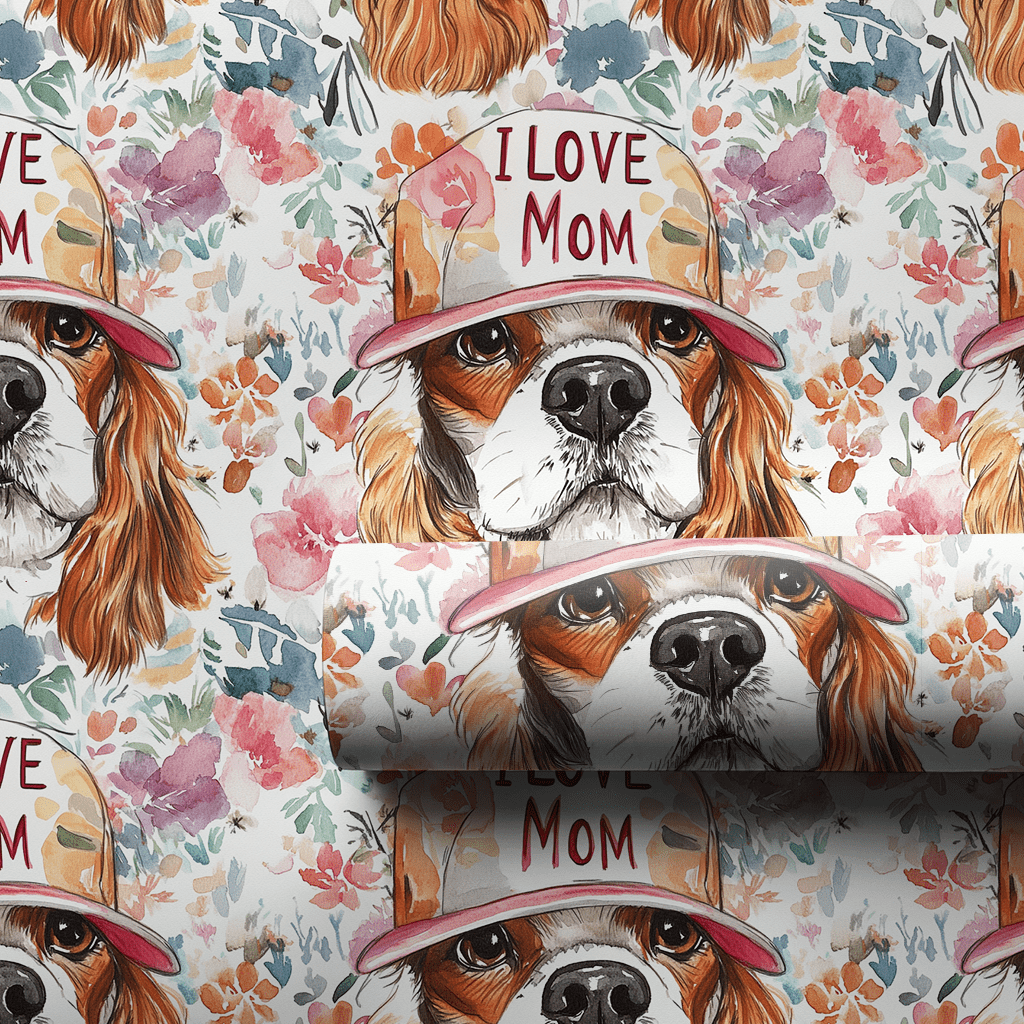 Mom&#39;s Favorite Cavalier King Charles - Wrapping Paper - Aspen &amp; Arlo