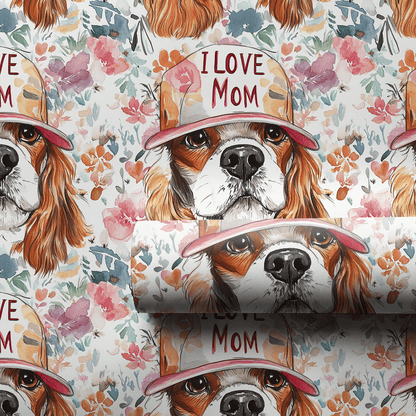 Mom&#39;s Favorite Cavalier King Charles - Wrapping Paper - Aspen &amp; Arlo