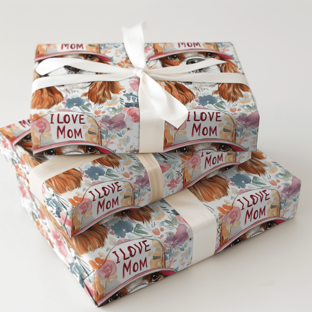 Mom&#39;s Favorite Cavalier King Charles - Wrapping Paper - Aspen &amp; Arlo