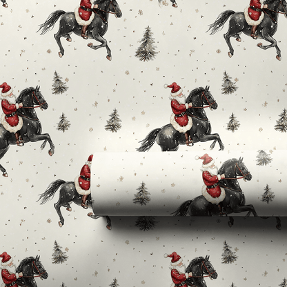 Holly Hooves Santa - Wrapping Paper - Aspen & Arlo