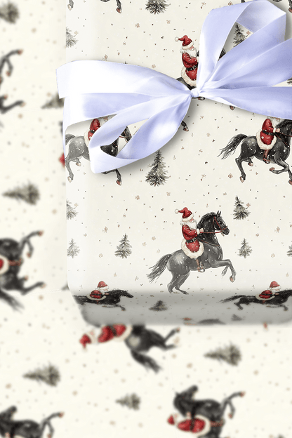 Holly Hooves Santa - Wrapping Paper - Aspen & Arlo