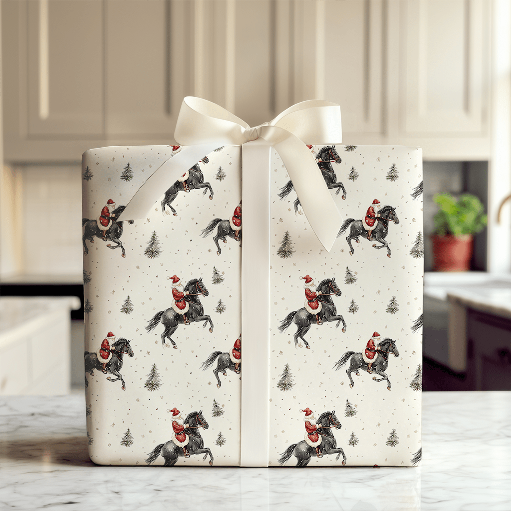 Holly Hooves Santa - Wrapping Paper - Aspen & Arlo