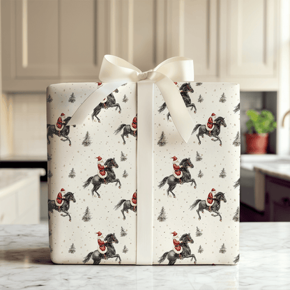 Holly Hooves Santa - Wrapping Paper - Aspen & Arlo